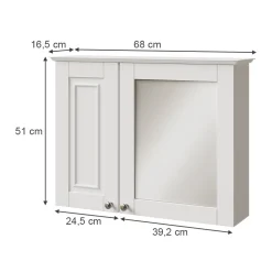 Badspiegelschrank Vanity Weiß 68 x 51 cm Vicco
