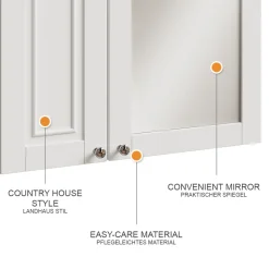 Badspiegelschrank Vanity Weiß 68 x 51 cm Vicco