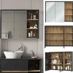 Badspiegelschrank Viola Artisan-Eiche 100 x 75 cm Vicco