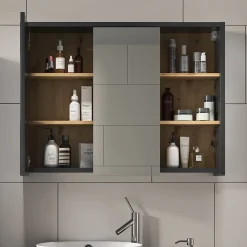 Badspiegelschrank Viola Artisan-Eiche 100 x 75 cm Vicco