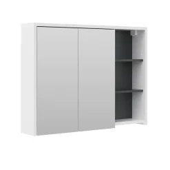Badspiegelschrank Viola Weiß/Anthrazit 100 x 75 cm Vicco