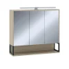 Badspiegelschrank Vionna Eiche/Schwarz 80 x 71.5 cm mit LED-Licht Vicco