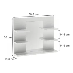 Badspiegelschrank Wilbur Weiß 58.8 x 50 cm mit Regalen Vicco