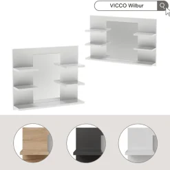 Badspiegelschrank Wilbur Weiß 58.8 x 50 cm mit Regalen Vicco