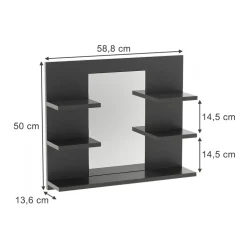 Badspiegelschrank Wilbur Anthrazit 58.8 x 50 cm mit Regalen Vicco
