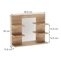 Badspiegelschrank Wilbur Goldkraft Eiche 58.8 x 50 cm mit Regalen Vicco