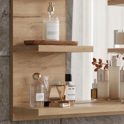 Badspiegelschrank Wilbur Goldkraft Eiche 58.8 x 50 cm mit Regalen Vicco