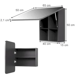 Badspiegelschrank Zino Anthrazit 65 x 50 cm mit Regalen Vicco