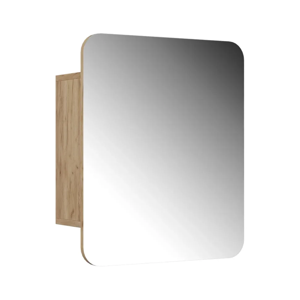 Badspiegelschrank Zino Goldkraft Eiche 60 x 50 cm mit Regalen Vicco