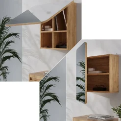 Badspiegelschrank Zino Goldkraft Eiche 60 x 50 cm mit Regalen Vicco