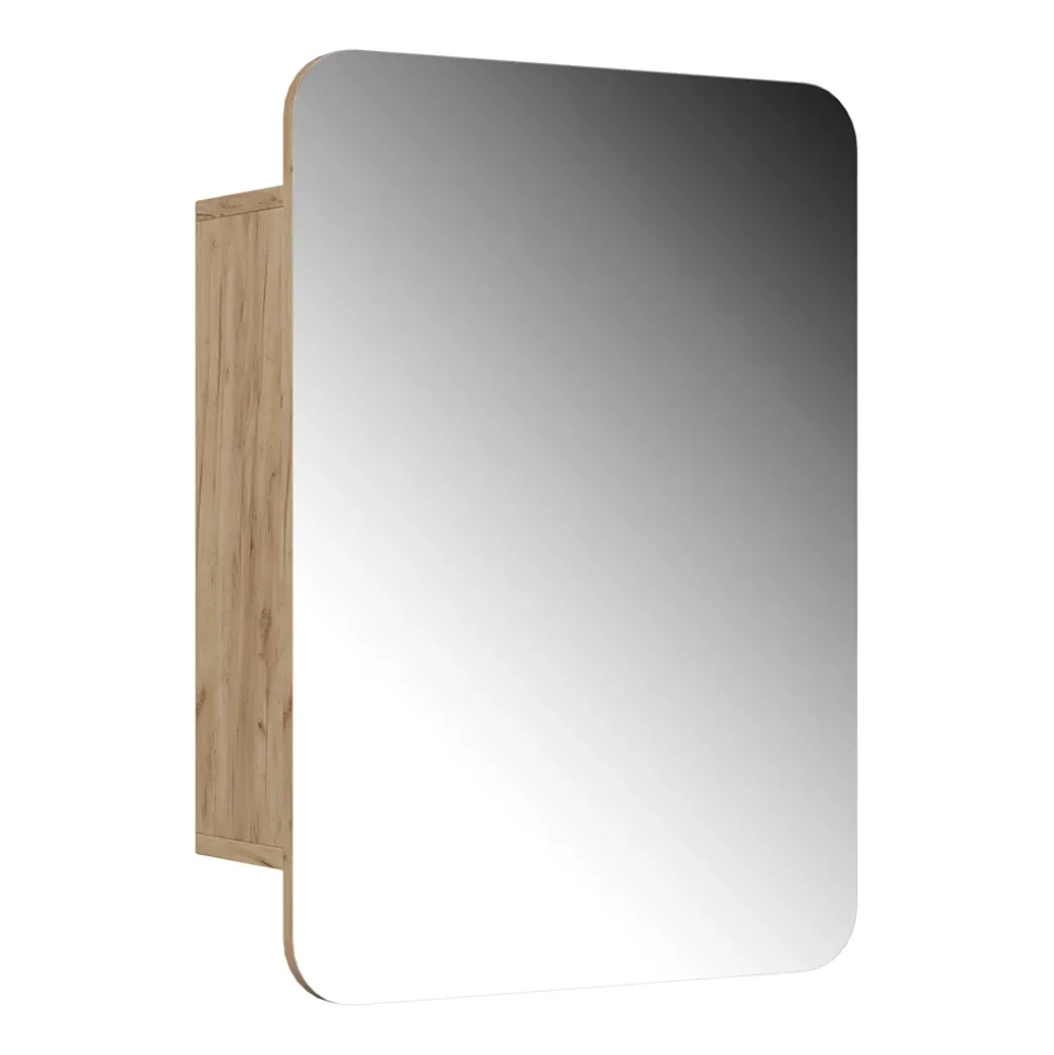 Badspiegelschrank Zino Goldkraft Eiche 70 x 50 cm mit Regalen Vicco