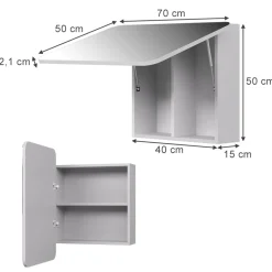 Badspiegelschrank Zino Weiß 70 x 50 cm mit Regalen Vicco