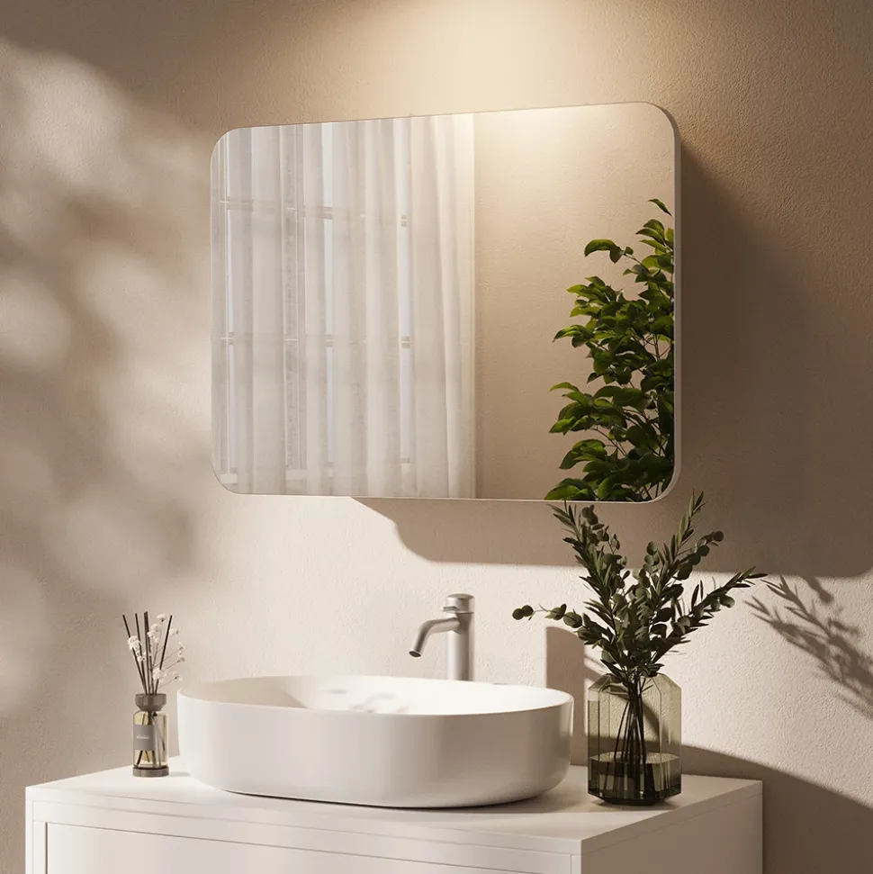 Badspiegelschrank Zino Weiß 70 x 50 cm mit Regalen Vicco