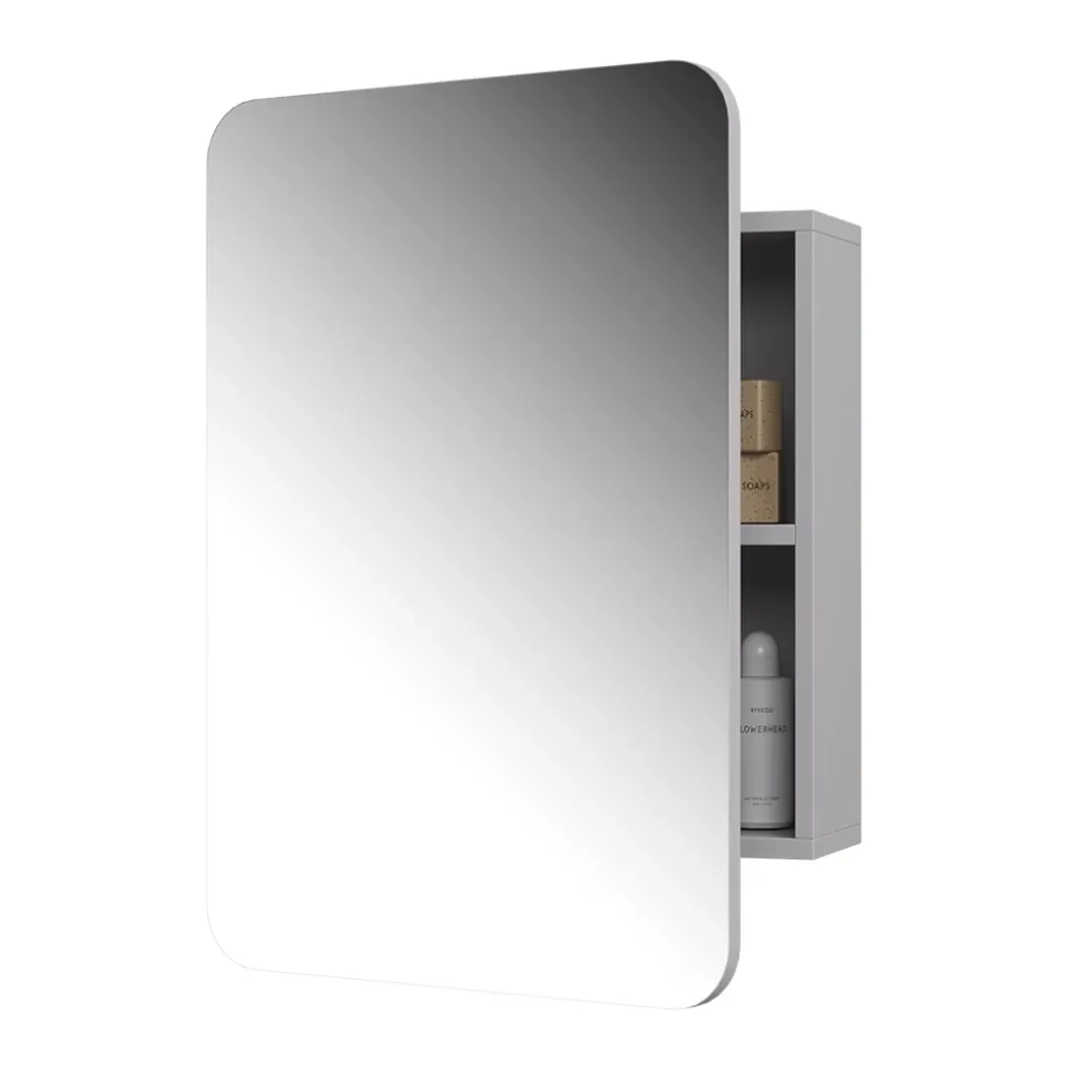 Badspiegelschrank Zino Weiß 70 x 50 cm mit Regalen Vicco