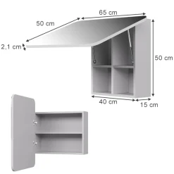 Badspiegelschrank Zino Weiß 65 x 50 cm mit Regalen Vicco
