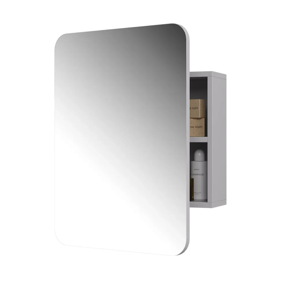 Badspiegelschrank Zino Weiß 65 x 50 cm mit Regalen Vicco