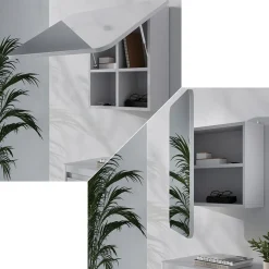 Badspiegelschrank Zino Weiß 65 x 50 cm mit Regalen Vicco