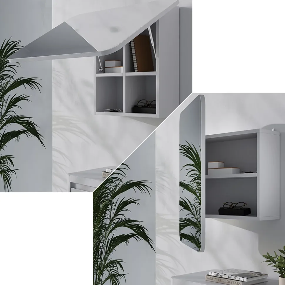 Badspiegelschrank Zino Weiß 65 x 50 cm mit Regalen Vicco