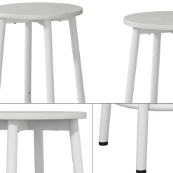 Barhocker Edmonton Weiß 31.5 x 64 cm 2 Teile Vicco