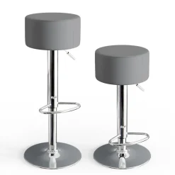 Barhocker 2er Set Grau 33 x 92 cm 2 Teilig Vicco