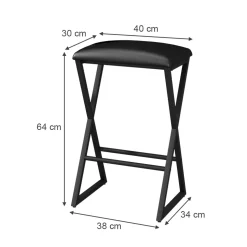 Barhocker Vault Schwarz 40 x 64 cm 2er Set Vicco