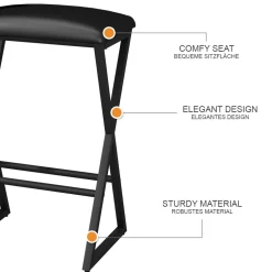 Barhocker Vault Schwarz 40 x 64 cm 2er Set Vicco