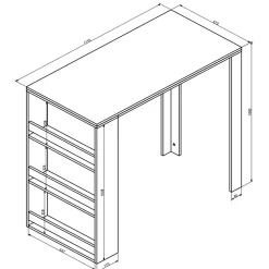 Bartisch Anthrazit 57 x 117 cm Vicco