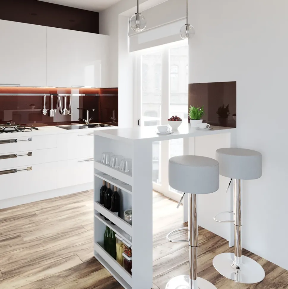 Bartisch Weiß 57 x 117 cm Vicco