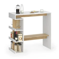 Bartisch Dana Weiß/Goldkraft Eiche 108 x 50 cm Vicco