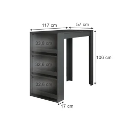 Bartisch Repose Anthrazit 57 x 117 cm Vicco