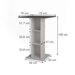 Bartisch Repose Anthrazit/Weiß 75 x 75 cm Vicco