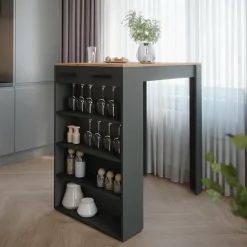 Bartisch Repose Goldkraft Eiche/Anthrazit 67 x 100 cm Vicco