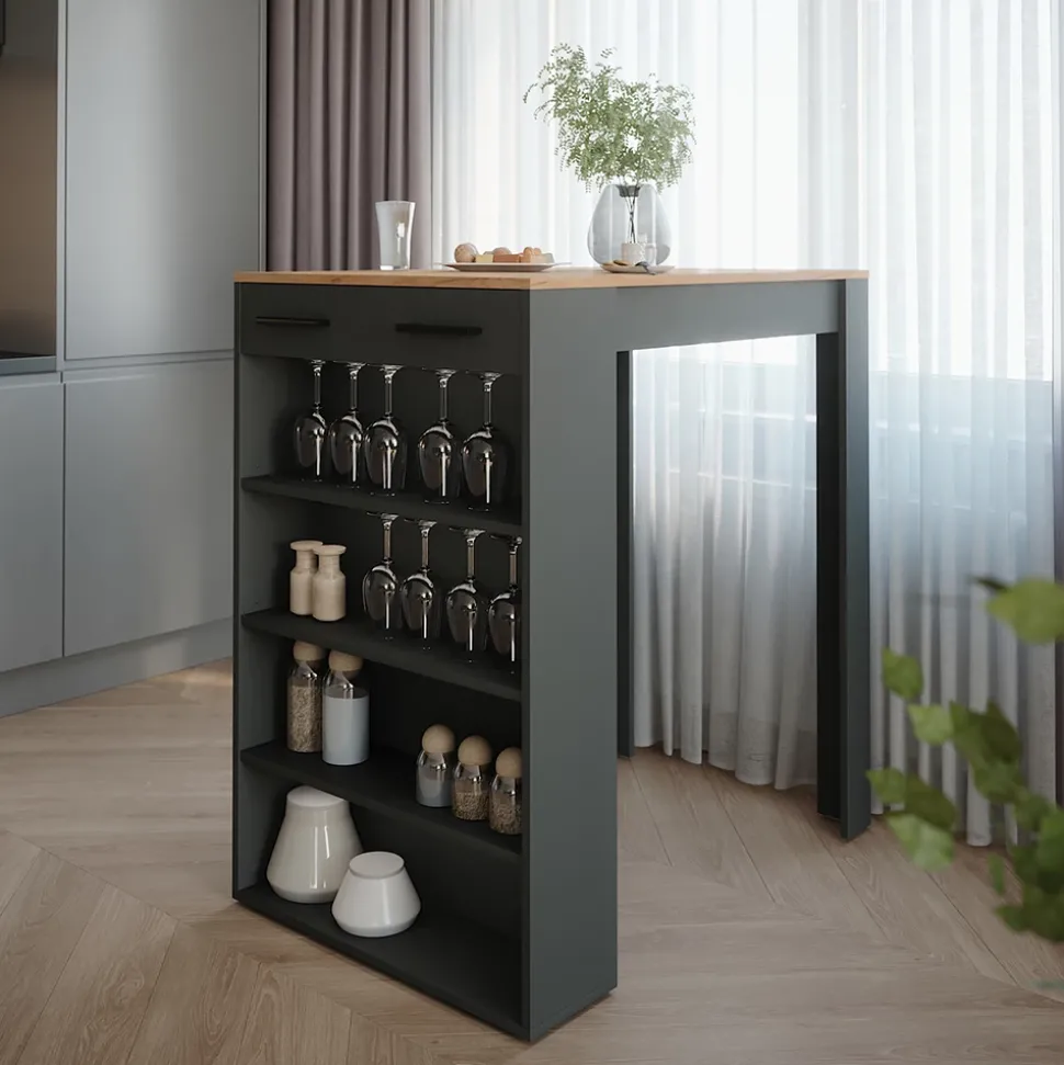 Bartisch Repose Goldkraft Eiche/Anthrazit 67 x 100 cm Vicco