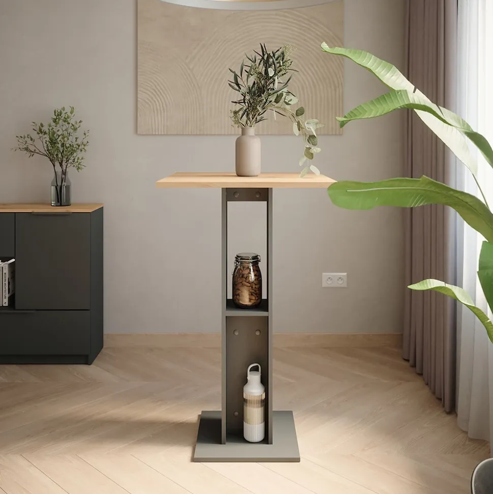 Bartisch Repose Goldkraft Eiche/Anthrazit 65 x 65 cm Vicco