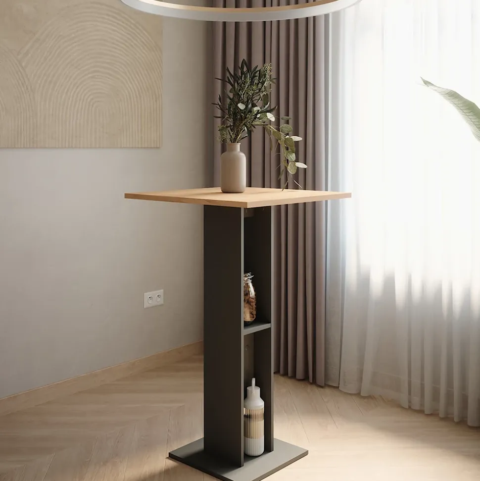 Bartisch Repose Goldkraft Eiche/Anthrazit 65 x 65 cm Vicco