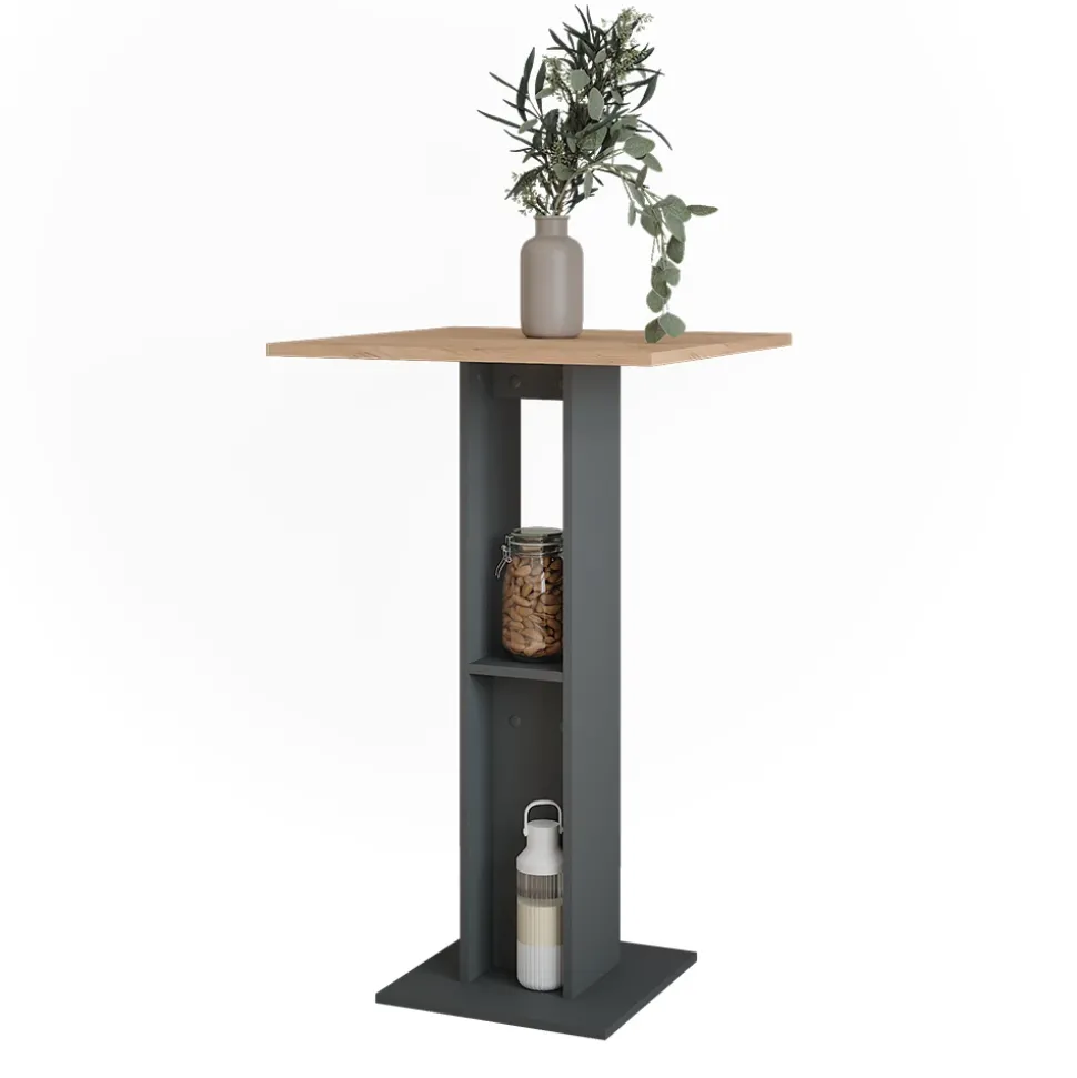 Bartisch Repose Goldkraft Eiche/Anthrazit 65 x 65 cm Vicco