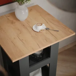 Bartisch Repose Goldkraft Eiche/Anthrazit 65 x 65 cm Vicco