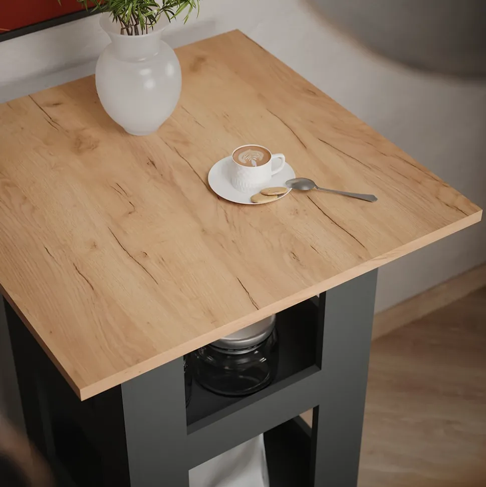 Bartisch Repose Goldkraft Eiche/Anthrazit 65 x 65 cm Vicco