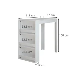 Bartisch Repose Weiß 57 x 117 cm Vicco