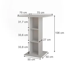 Bartisch Repose Weiß 75 x 75 cm Vicco