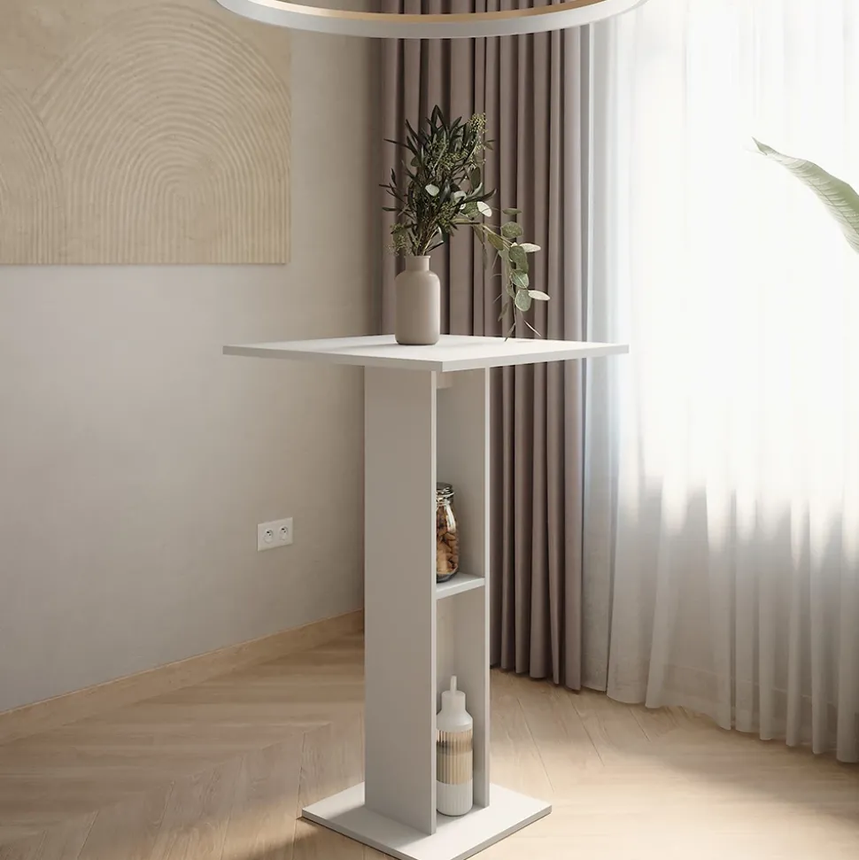 Bartisch Repose Weiß 65 x 65 cm Vicco