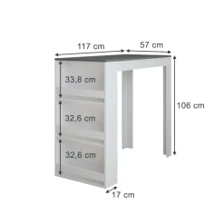 Bartisch Repose Weiß/Anthrazit 57 x 117 cm Vicco