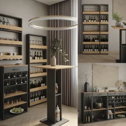 Bartisch Repose Weiß/Sonoma 65 x 65 cm Vicco