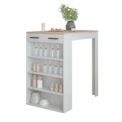 Bartisch Repose Weiß/Sonoma 67 x 100 cm Vicco