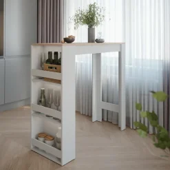 Bartisch Repose Weiß/Sonoma 45 x 110 cm Vicco