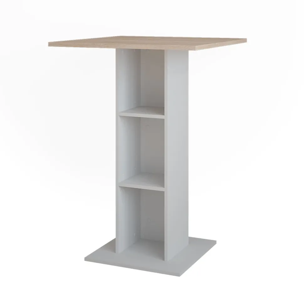 Bartisch Repose Weiß/Sonoma 75 x 75 cm Vicco