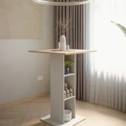 Bartisch Repose Weiß/Sonoma 75 x 75 cm Vicco