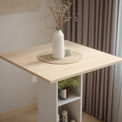 Bartisch Repose Weiß/Sonoma 75 x 75 cm Vicco