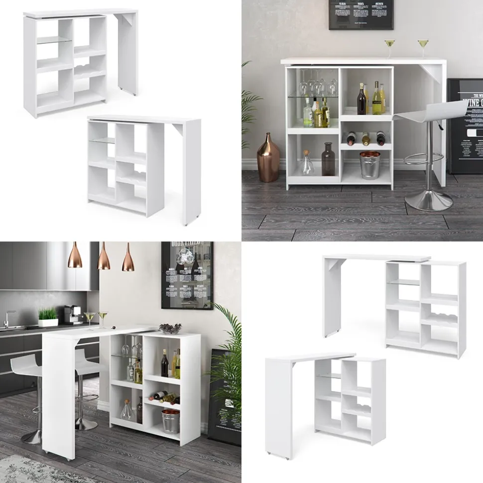 Bartisch Vega Weiß 138 x 39 cm Vicco