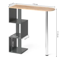 Bartisch Vincent Goldkraft Eiche 113 x 39.8 cm Vicco